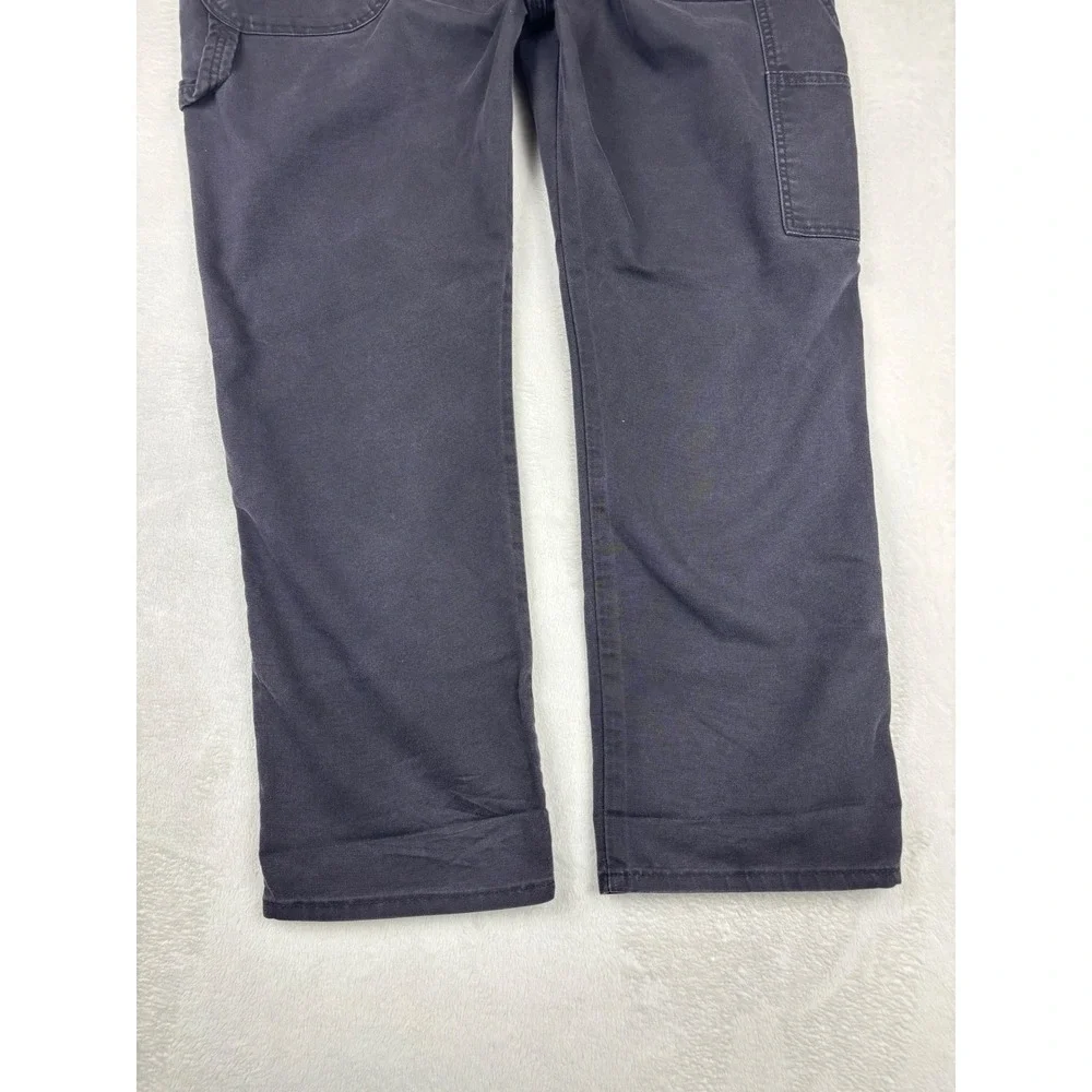 Dickies Flex Mens 40x30 Black Washed Carpenter Duck Canvas Pants